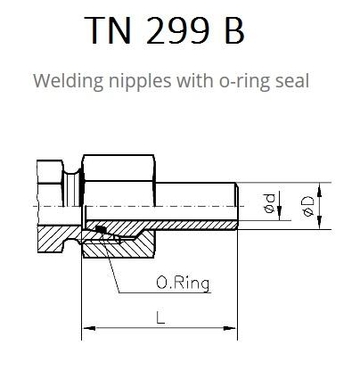 TN299B Приварной нипель с O-Ring уплотнением