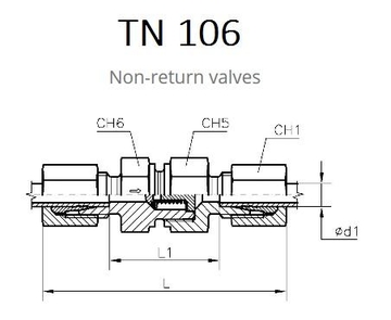 TN106 Обратный клапан (штуцер труба-труба)